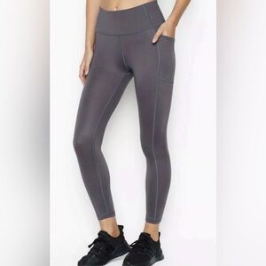 Victoria's Secret Studio Soft High Rise 7/8 Leggings 16 Grey Pockets Stretch NEW